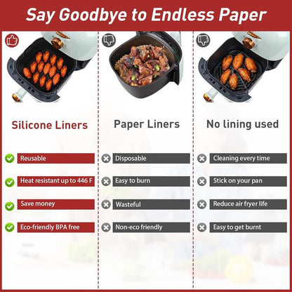 Nine Inch Silicone Air Fryer Liners