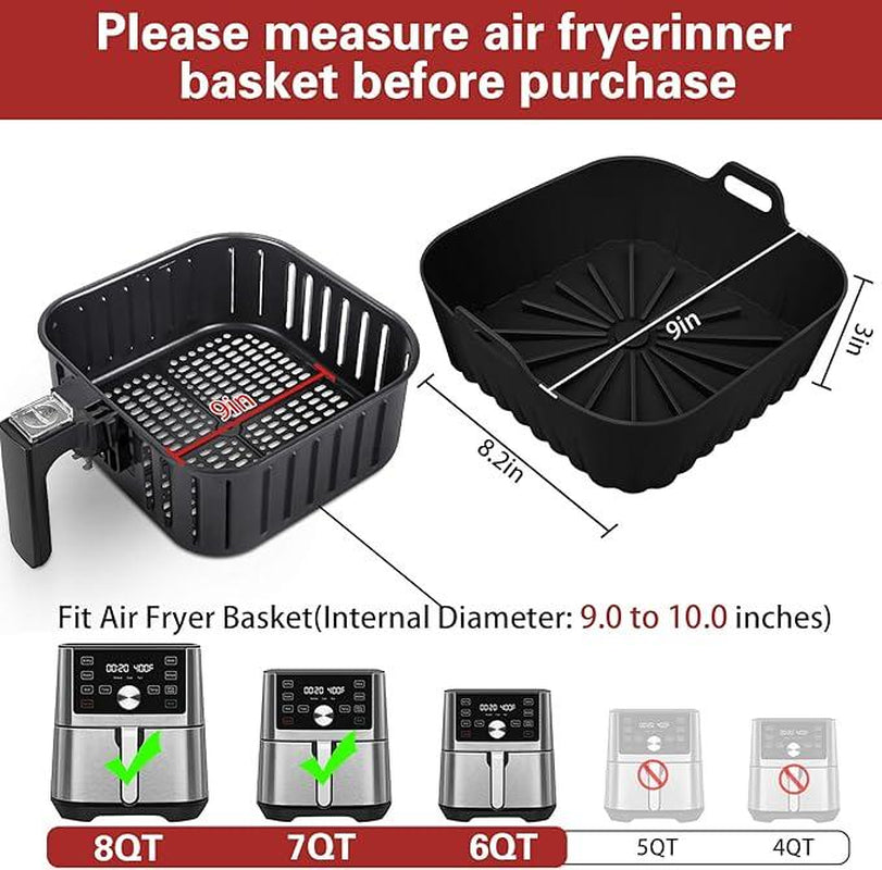 Nine Inch Silicone Air Fryer Liners