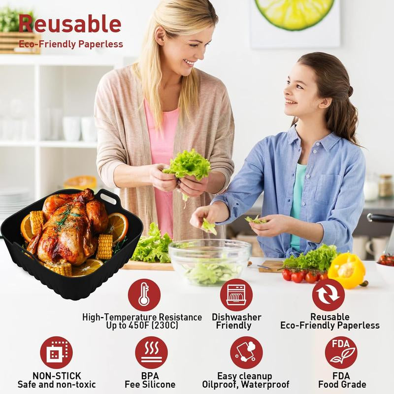 Nine Inch Silicone Air Fryer Liners
